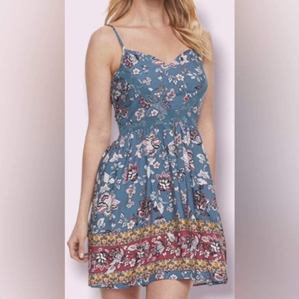 Three Pink Hearts By Trixxi, Floral Skater Dress, Juniors Size M